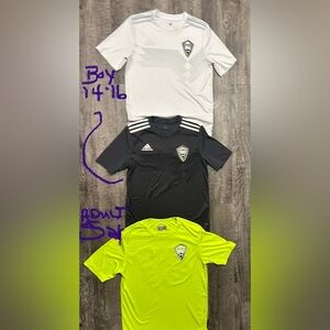 Adidas bundle 3 boys L, 14-16 Black and White Soccer Shirts
